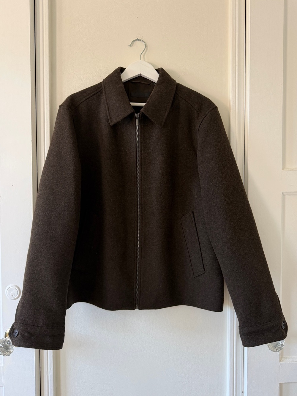 UNIQLO Single Collar Short Blouson in Dark Brown - Medium